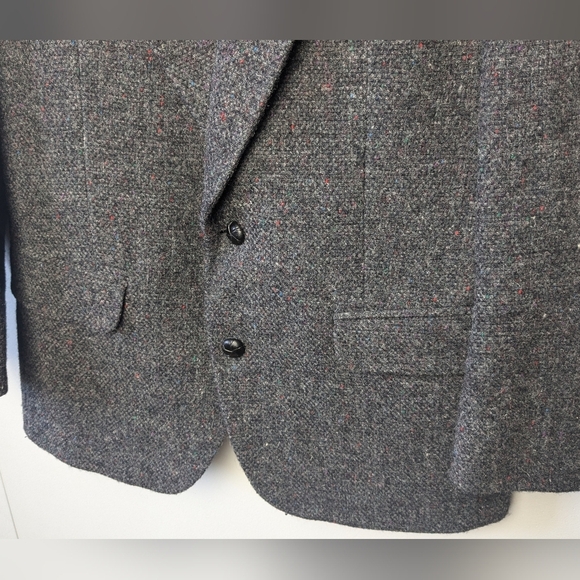 HARRIS TWEED Men Blazer Vintage 100% Virgin Scottish Wool Hand Made In Canada - Picture 2 of 10